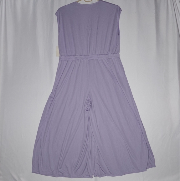 Halara Jumpsuit Women‎ 3X Wide Leg Vneck Light Purple Pastel Stretch Waffle Knit - Picture 2 of 12